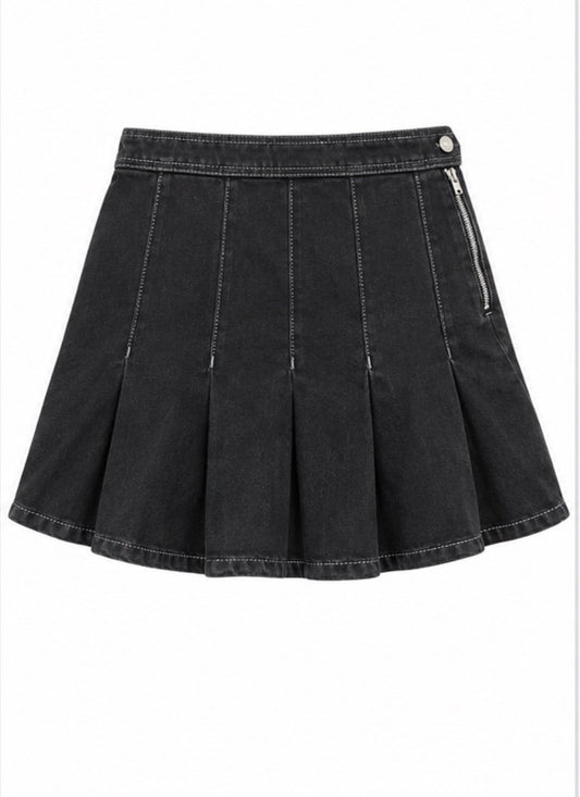 Free People We The Free Pleated Denim Mini Skirt – Size 27 NWOT