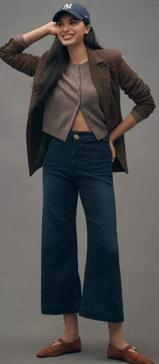 Anthropologie Maeve The Colette Wide-Leg Jeans – Dark Wash