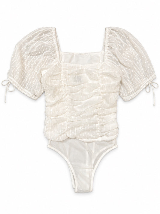 Lulus Ivory Swiss Dot Bodysuit – Women’s XS