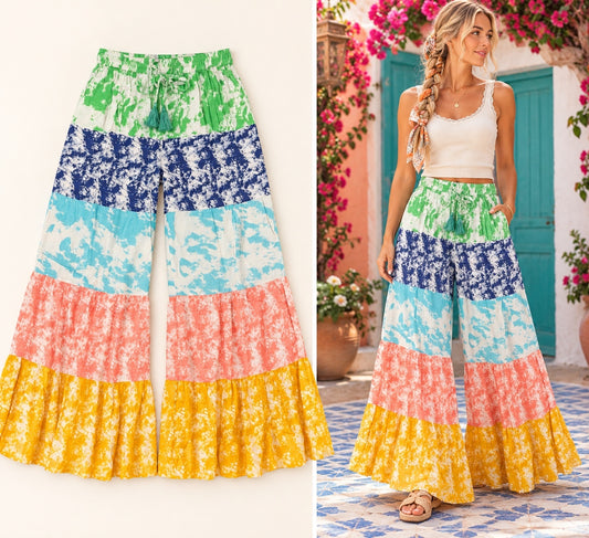 Lanidor Samar Boho Tie Dye Pants — Women’s Size M