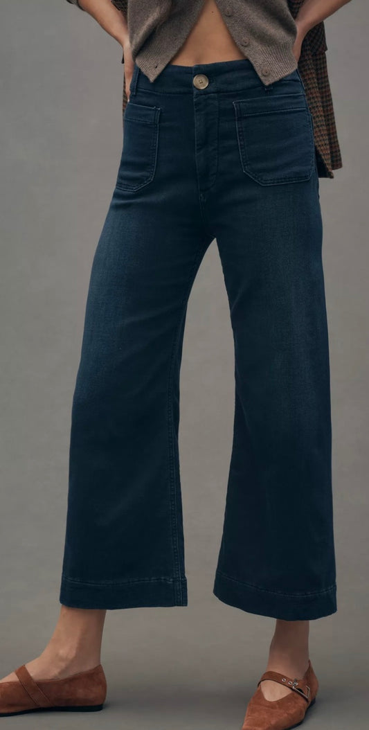 Anthropologie Maeve The Colette Wide-Leg Jeans – Dark Wash