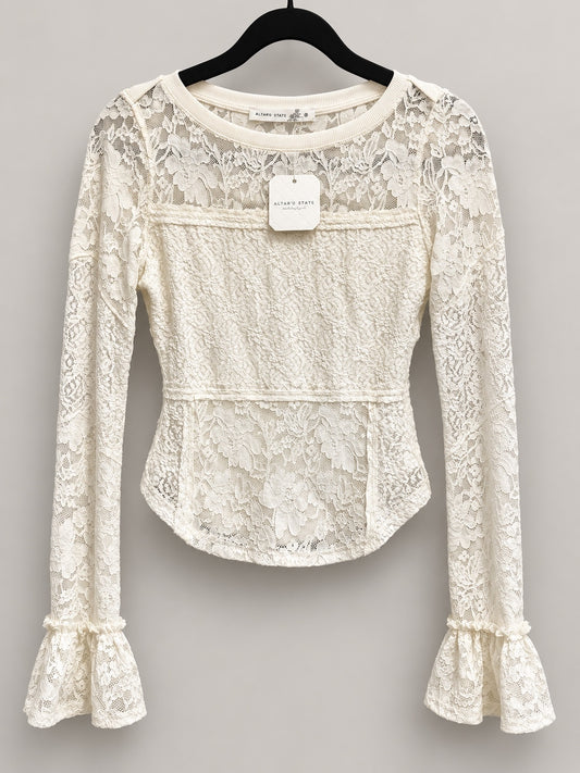 Altar’d State Cream Floral Lace Top — Women’s XS