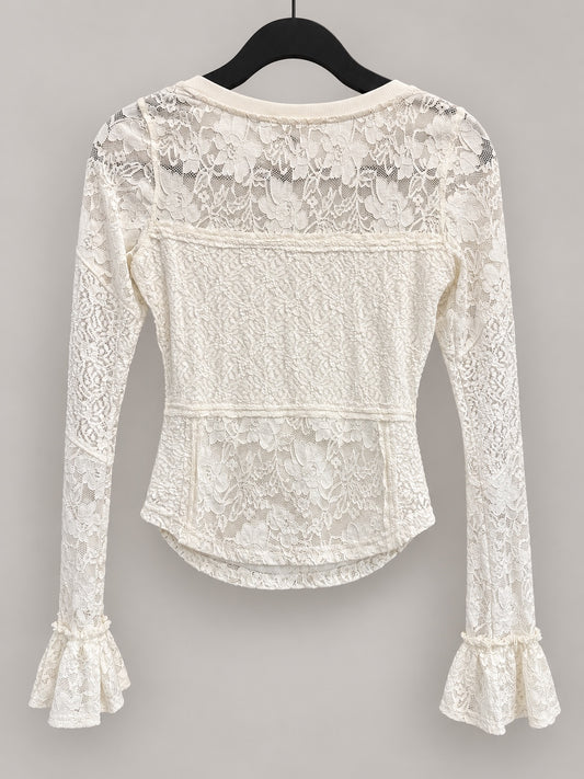 Altar’d State Cream Floral Lace Top — Women’s XS